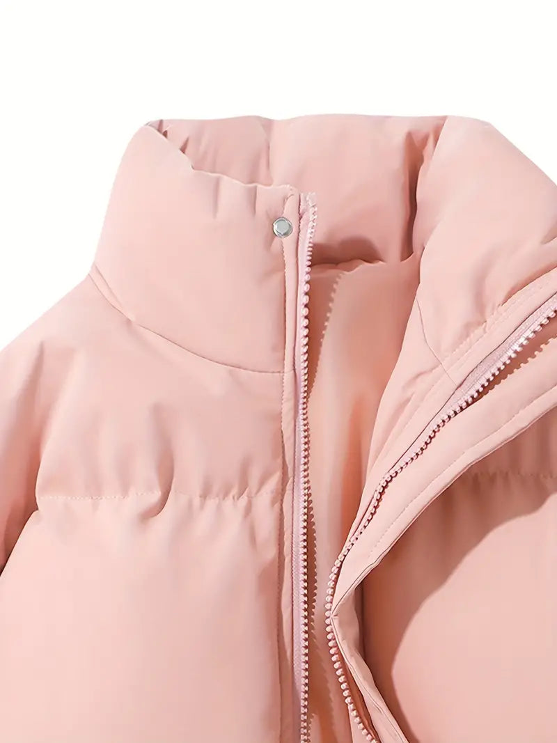 Dam Vinterjacka Buffertstil Quiltad Polyester 2