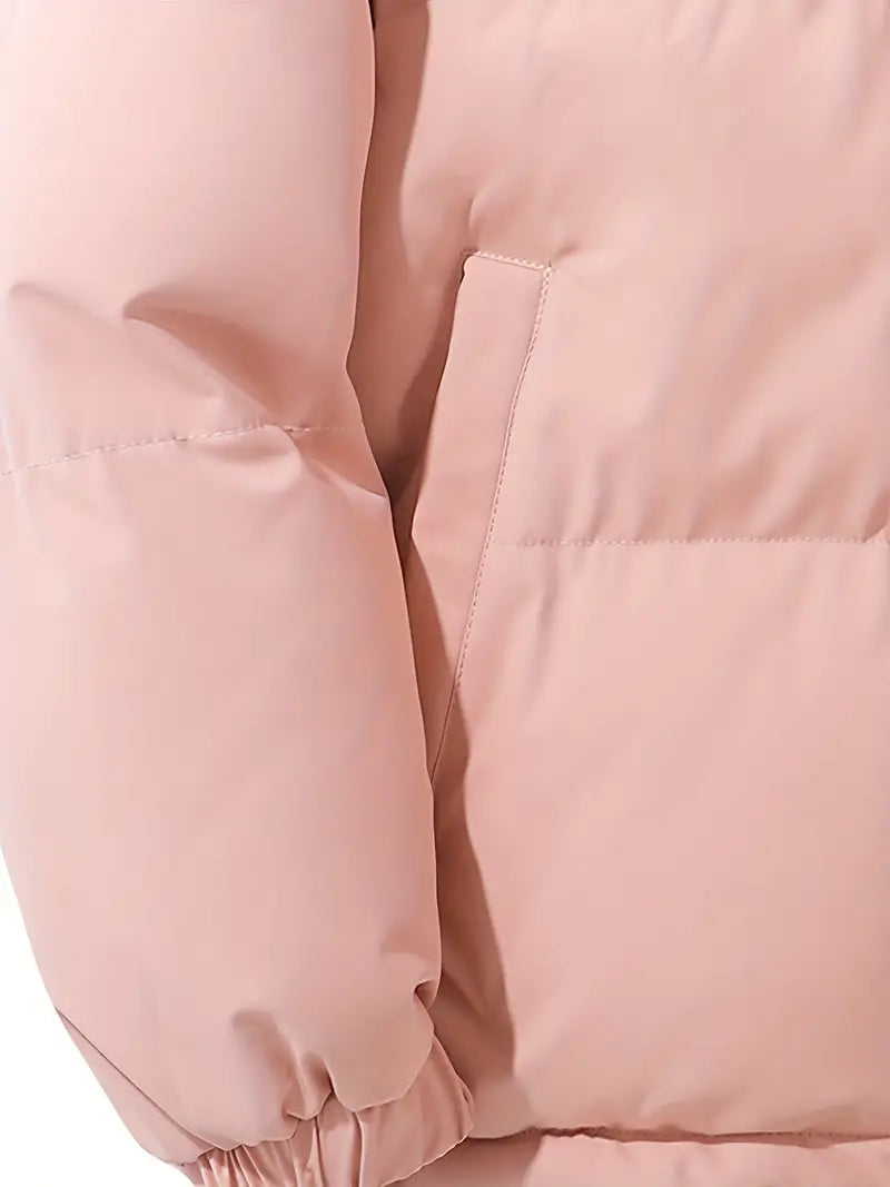 Dam Vinterjacka Buffertstil Quiltad Polyester 3