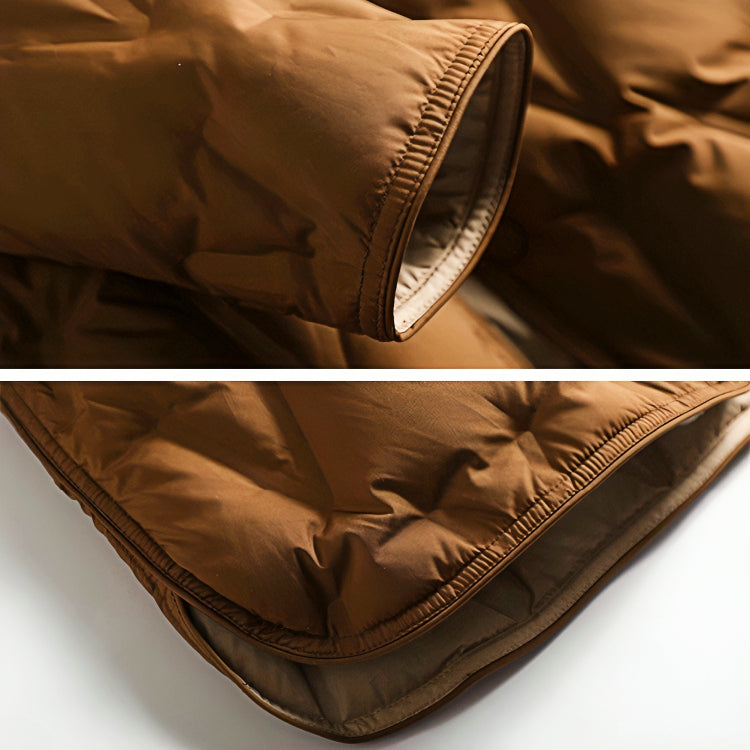 Dam Vinterjacka Knappdesign Varmt Tyg Elegant Snitt 3