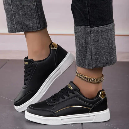 Variant image for Kvinnors Låga Sneakers Syntetiskt Läder Trendig och Bekväm-22