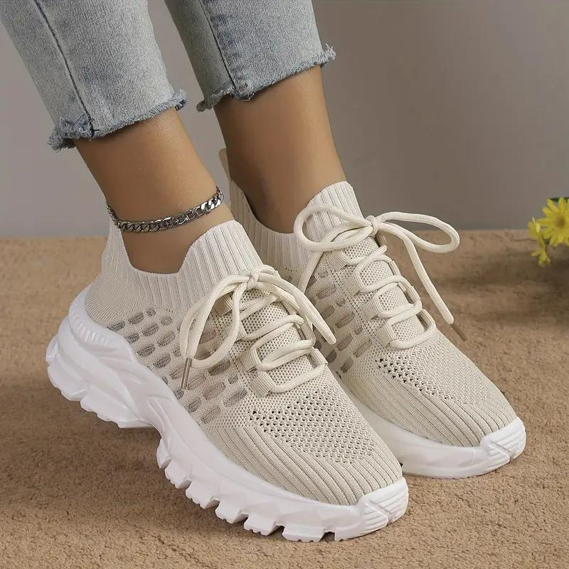 Dam Sneakers Sportiga Textil Träningsskor-4