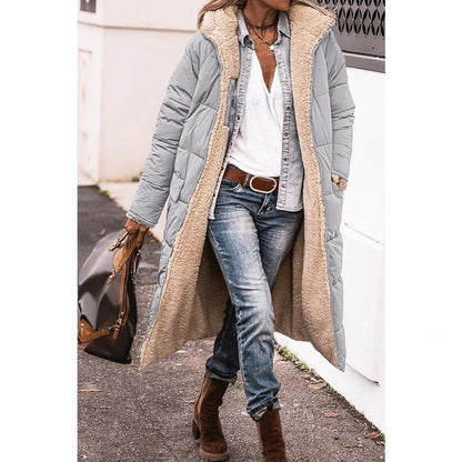 Variant image for Dam Kappa Reversibel Lång Puffermantel Sherpa-13