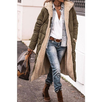 Variant image for Dam Kappa Reversibel Lång Puffermantel Sherpa-25