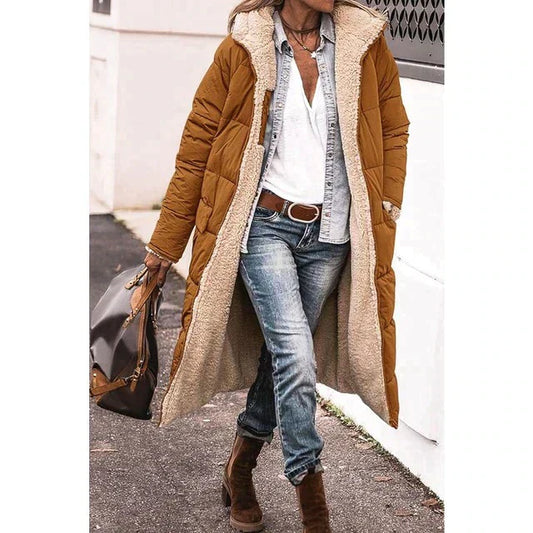 Damjacka Vändbar Lång Polyester Elegant Jacka för Dam 1