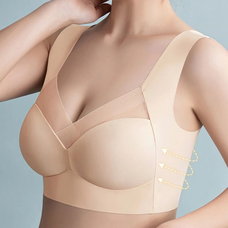 Dam Push Up Behå Sömlös Nylon för Komfort och Stöd-5