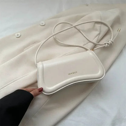 Dam Axelväska Justerbart Bälte PU-Läder Elegant Kompakt Design-1