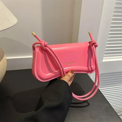 Dam Axelväska Justerbart Bälte PU-Läder Elegant Kompakt Design-4