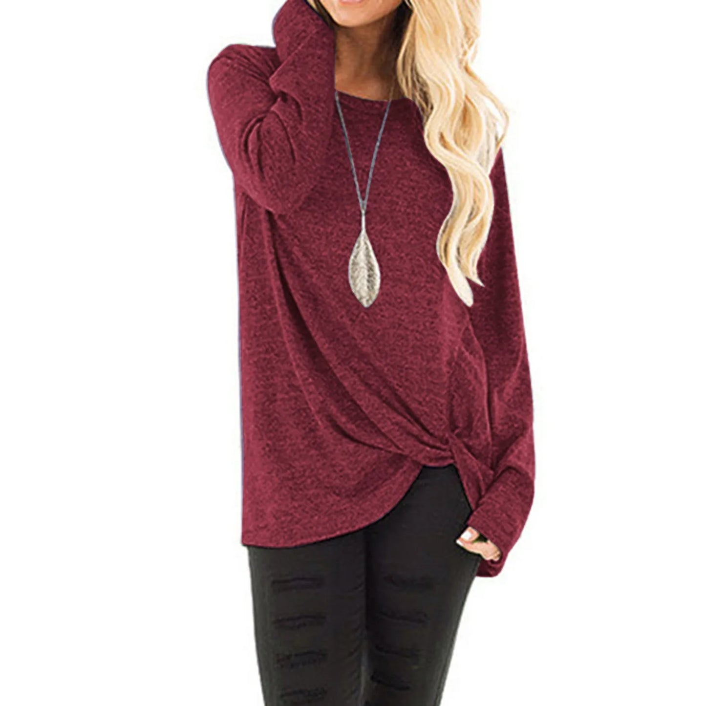 Dam Lång Vinterjacka Trendig Polyester med Flera Fickor 3