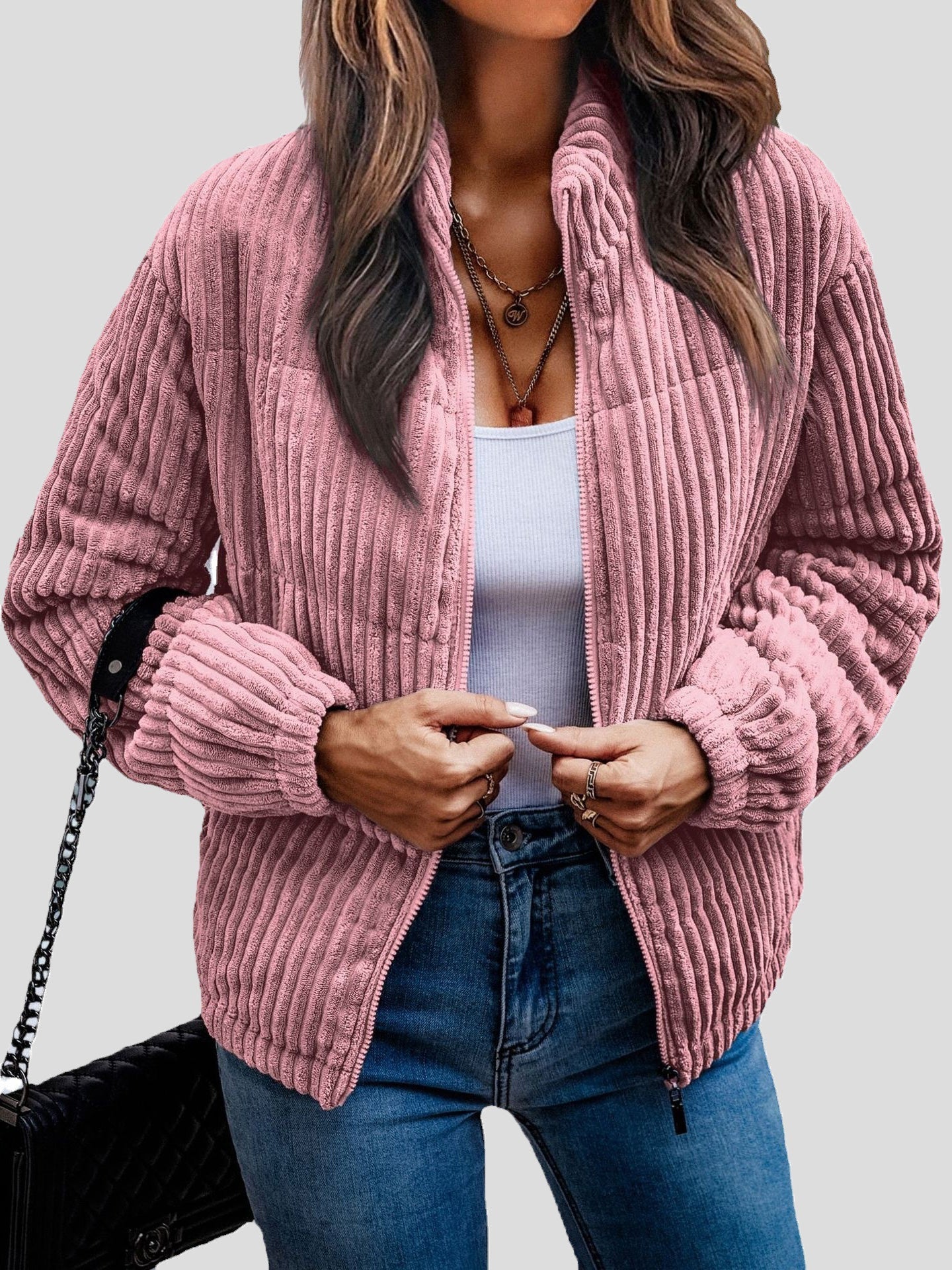 Damjacka Chic Varm Polyester för Damer - Elegant och Bekväm Jacka 2