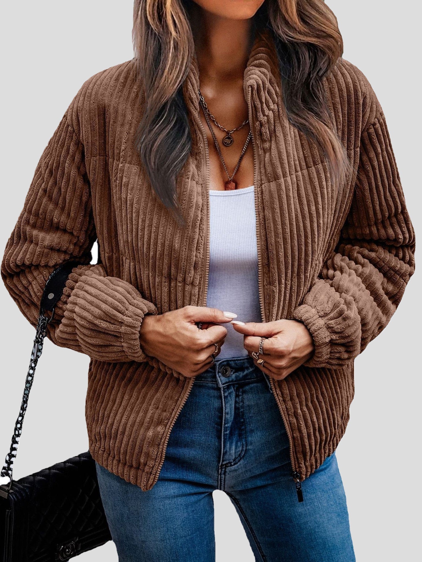 Damjacka Chic Varm Polyester för Damer - Elegant och Bekväm Jacka 3