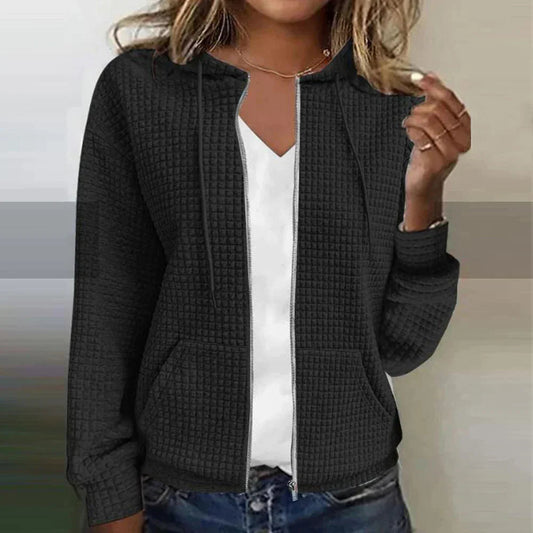 Damjacka Zip-up Löst Passform Polyester med Praktiska Fickor 0