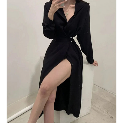 Damklänning Blus med Midjebälte Monokrom Polyester 1