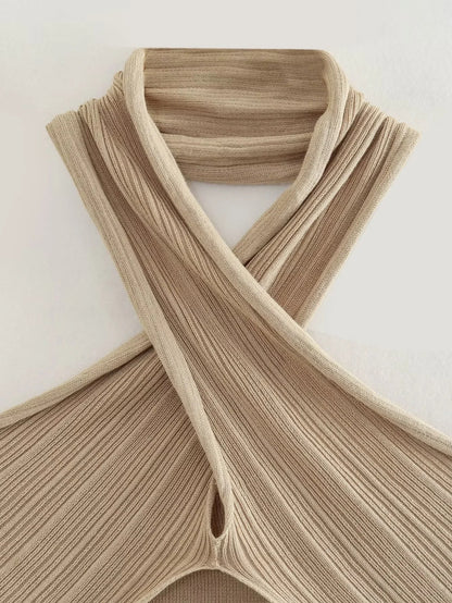 Damklänning Korsdesign Polyester Ärmlös 1