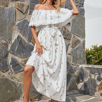 Damklänning Off-Shoulder Lätt Bomull 2