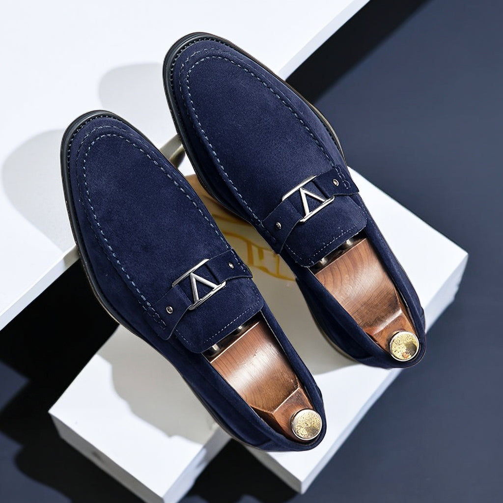 Herr Loafers Mocka med Ergonomisk Passform och Dekorativt Metallspänne – Klassisk Design för Formella och Avslappnade Tillfällen 7