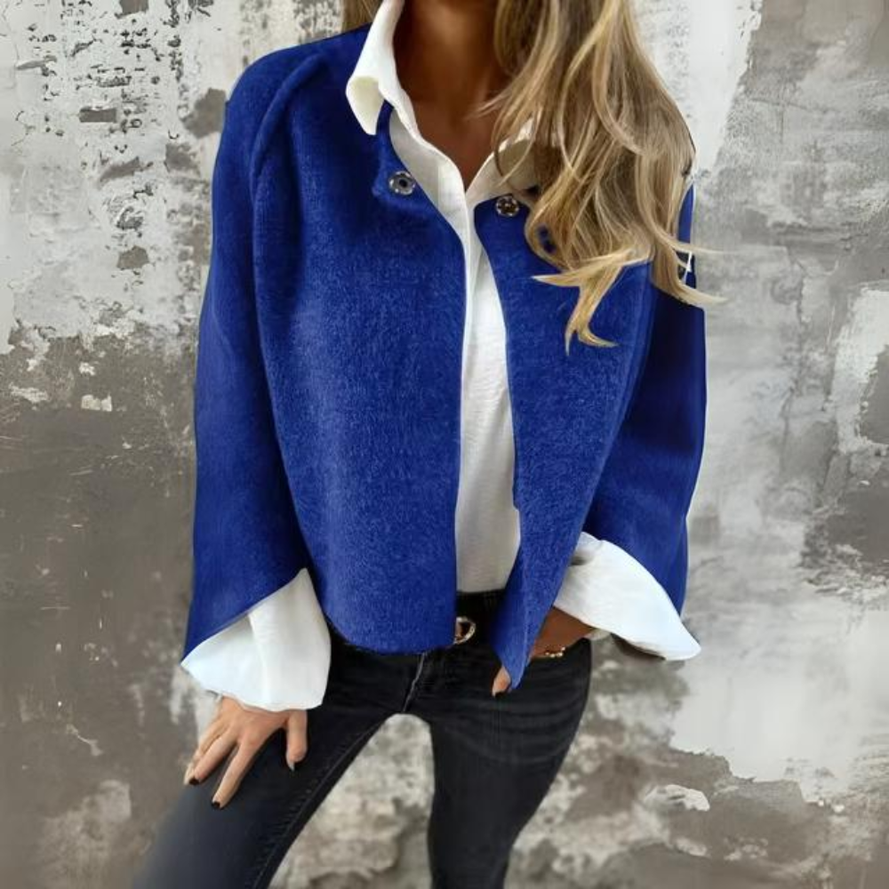 Dam Lång Vinterjacka Elegant Naturliga Material-3