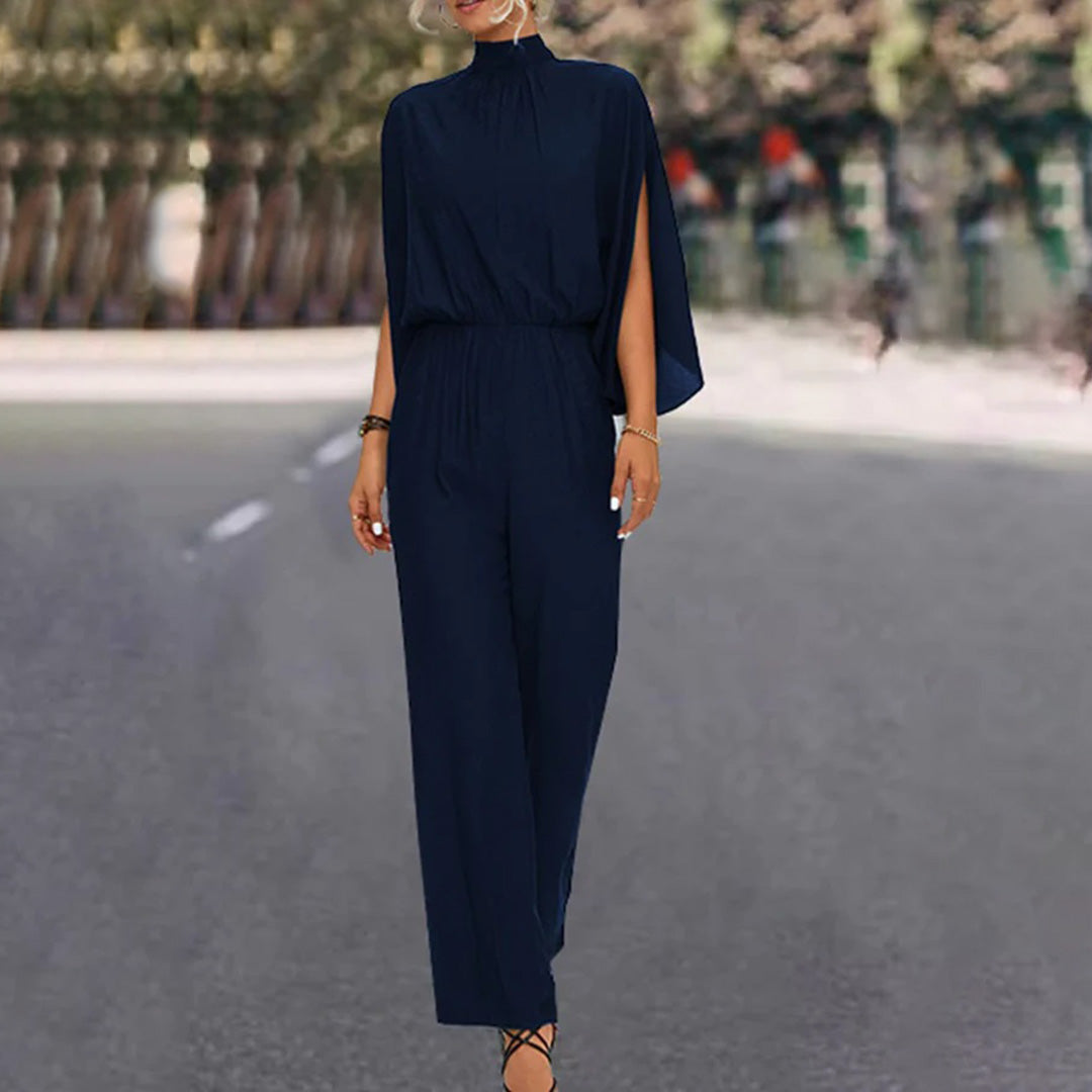 Kvinnors Jumpsuit Hög Krage Bredben Högkvalitativt Tyg-3