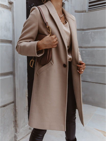 Variant image for Dam Kappa Midi Klassisk Stil med Knappstängning Högkvalitativt Tyg-13