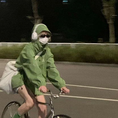 Herr Vindjacka med Huva och Dragkedja i Vattentåligt Polyester-6