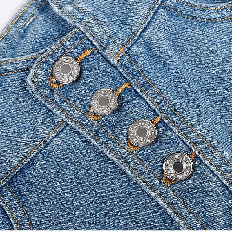 Dam Minikjol Asymmetrisk Denim Polyester-6