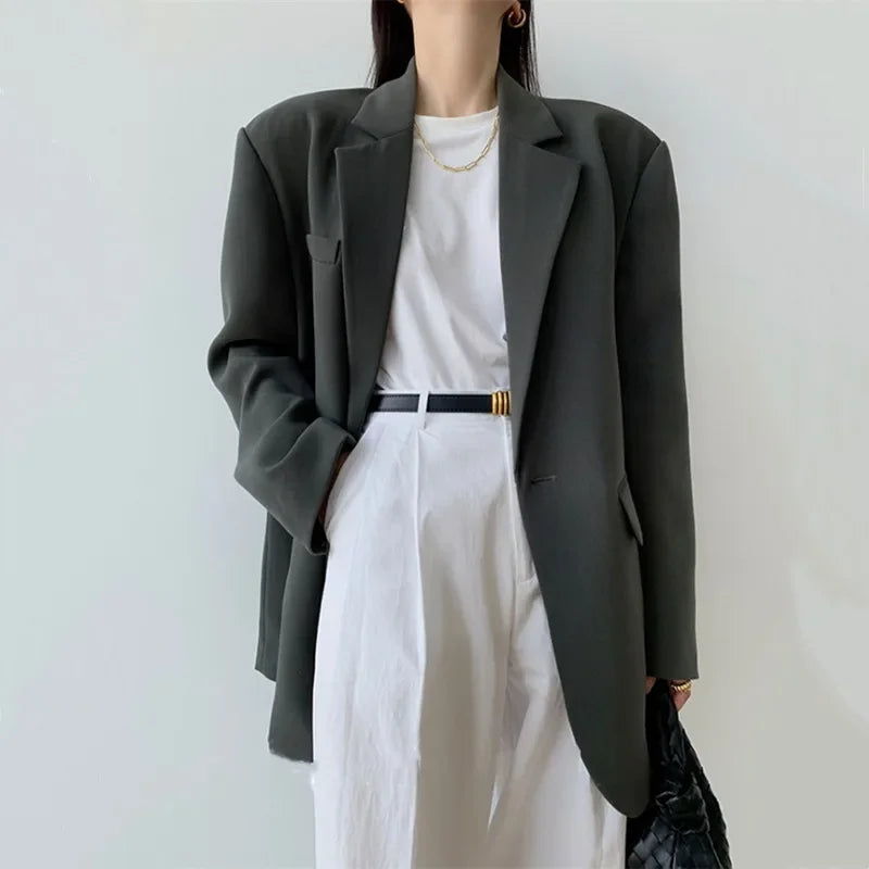 Kvinna Blazer Smal Passform Syntetfiber-1