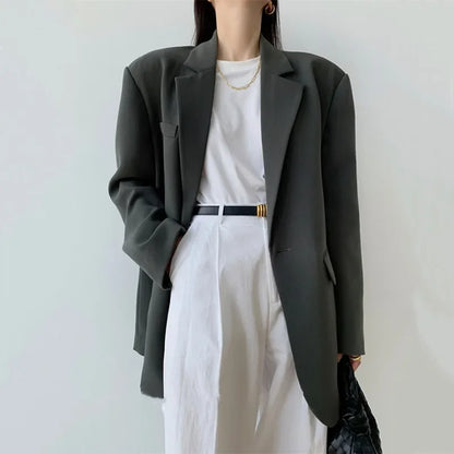 Kvinna Blazer Smal Passform Syntetfiber-1