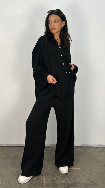 Variant image for Snygga Byxor Dam Musselin 100% Bomull med Knappframsida-1