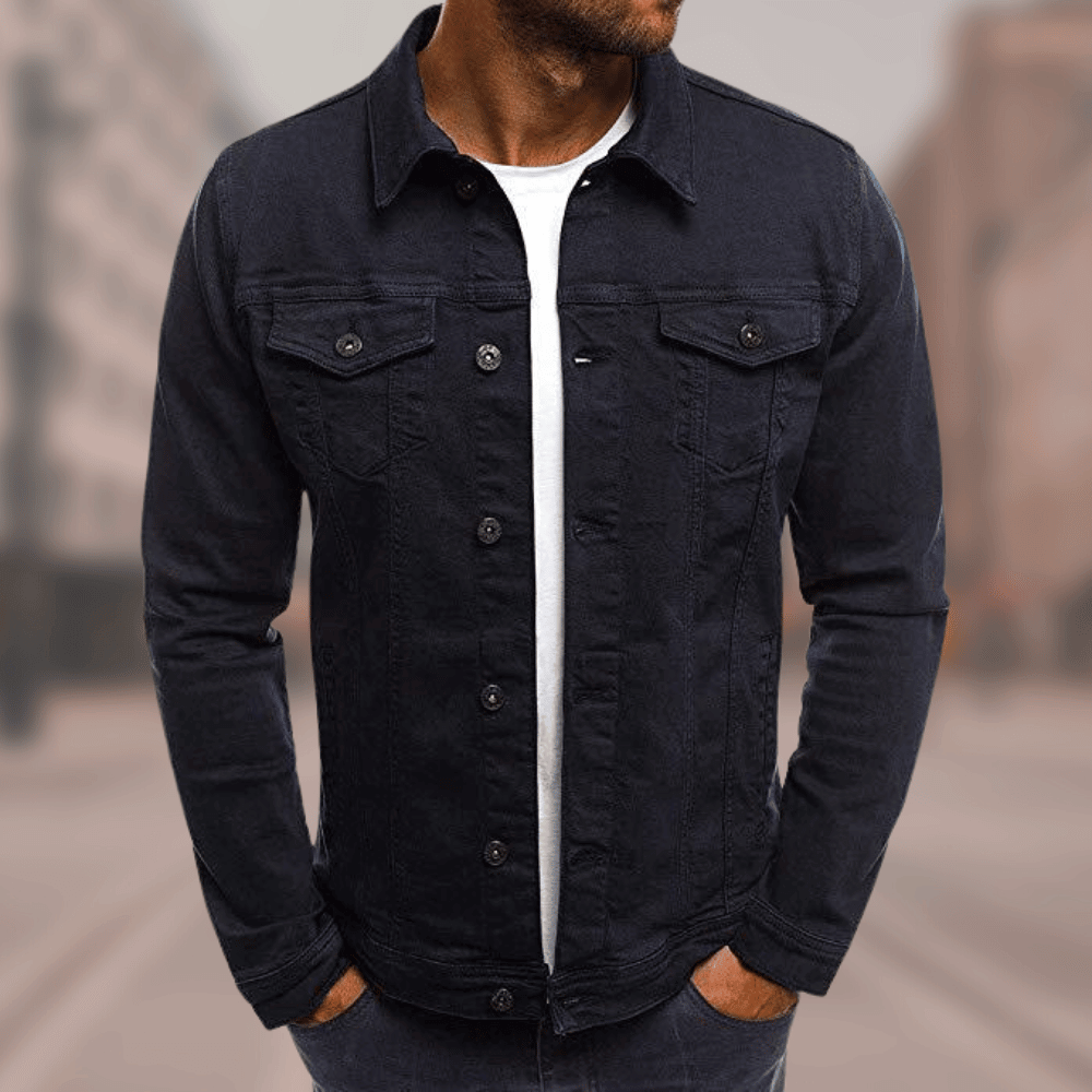 Damjacka Denim Modern Design Bekväm Passform-5