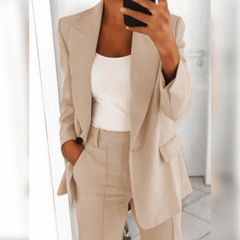 Kostym Set Dam Klassisk Design Bekväm Polyester Elastan-2