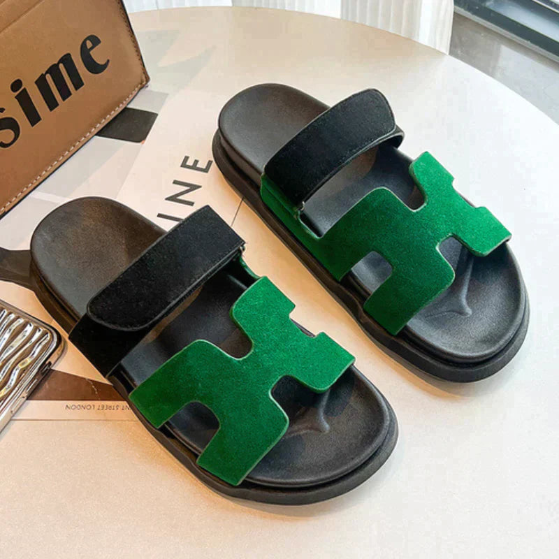 Herrsandaler H-formad Design med Kardborrfäste Syntetmaterial 14