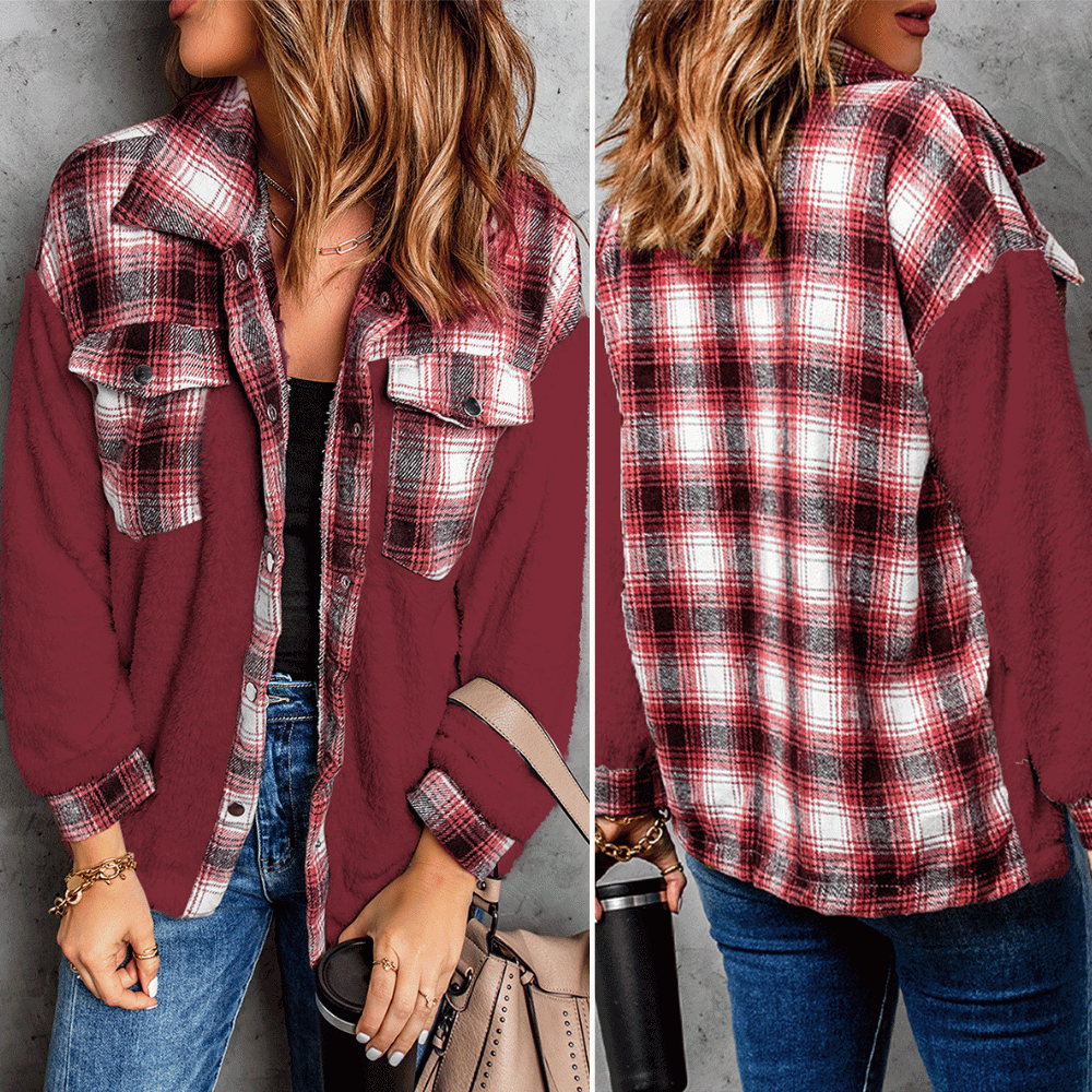 Variant image for Fleecejacka Dam Rutigt Mjuk Polyester Varm-24