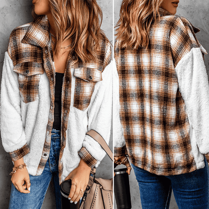 Variant image for Fleecejacka Dam Rutigt Mjuk Polyester Varm-7
