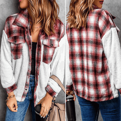 Variant image for Fleecejacka Dam Rutigt Mjuk Polyester Varm-1