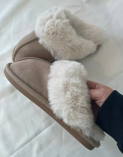 Dam Tofflor Teddy Läder Mjuk och Bekväm-3