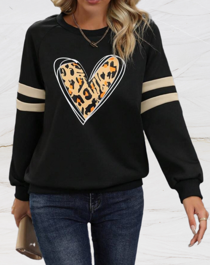 Variant image for Dam Stickad Överdimensionerad Tröja Leopardmönster Mjuk-16