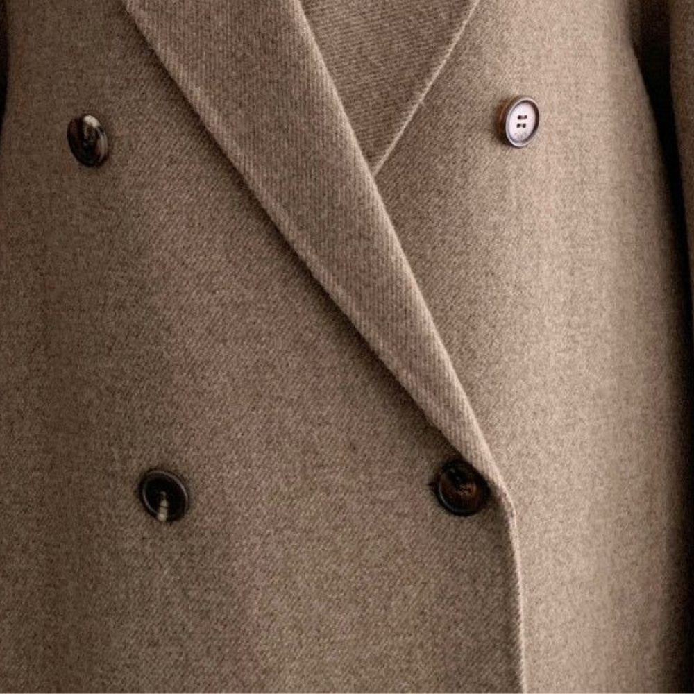 Lång Vinterjacka Dam Elegant Med Knappar Högkvalitativt Material-5