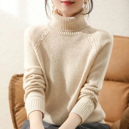 Variant image for Stickad Dam Tröja Turtleneck Bomull Polyester Casual-41