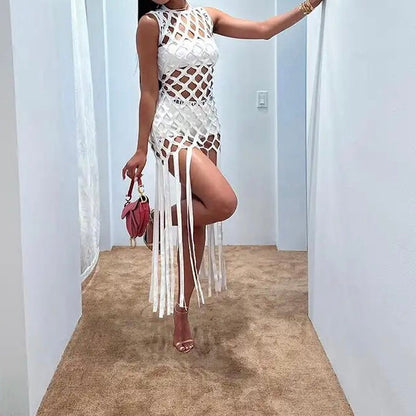 Dam Midiklänning Utdraget Design i Högkvalitativt Tyg-5