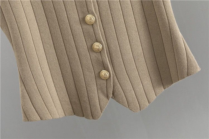 Dam Set Väst Kofta Byxor Högkvalitativ Polyester Viskos-6