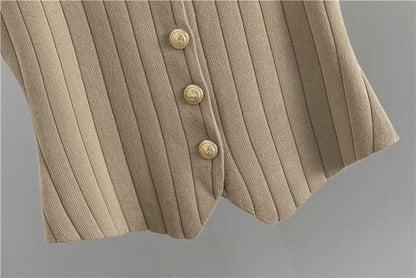 Dam Set Väst Kofta Byxor Högkvalitativ Polyester Viskos-6