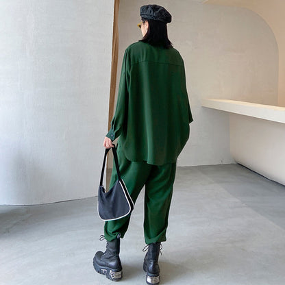 Dam Byxor med Resår i Midjan och Falska Fickor Snygga Komfortabla-3