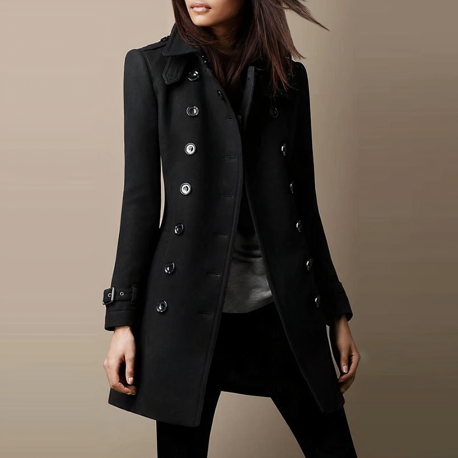 Variant image for Dam Trench Coat Lång Varmt Material Isolerande-13