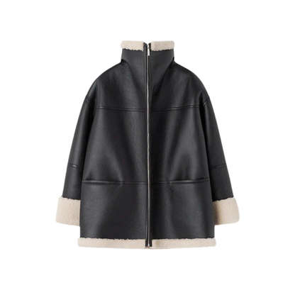 Lång Vinterrock Dam Elegant Polyester för Kalla Dagar-4