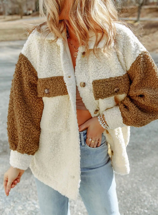 Damjacka Fluffig Chic Design Modern Material för Kalla Dagar 1