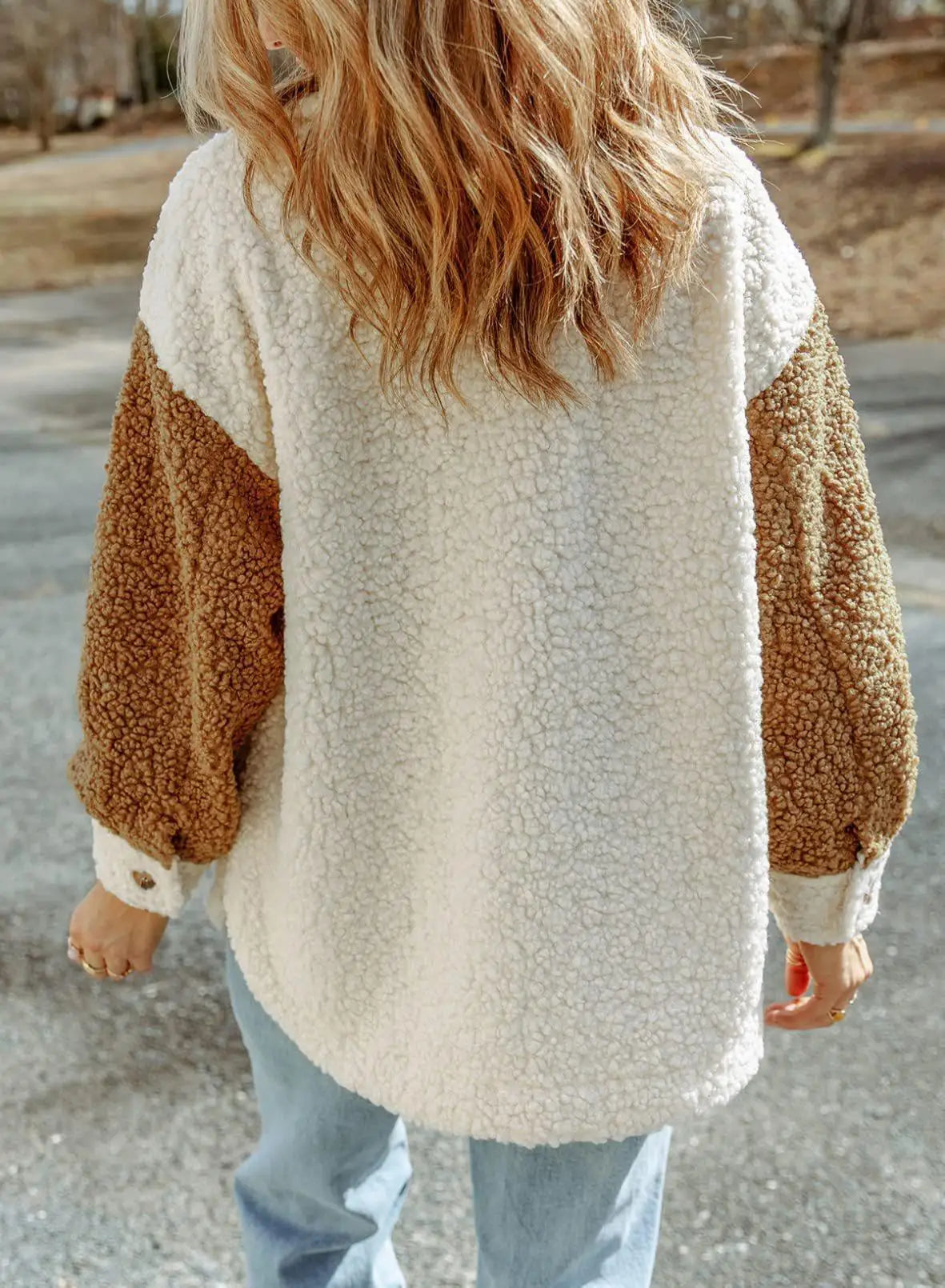 Dam Tröja Flätmönstrad med Sidoslits i Mjuk Material-4