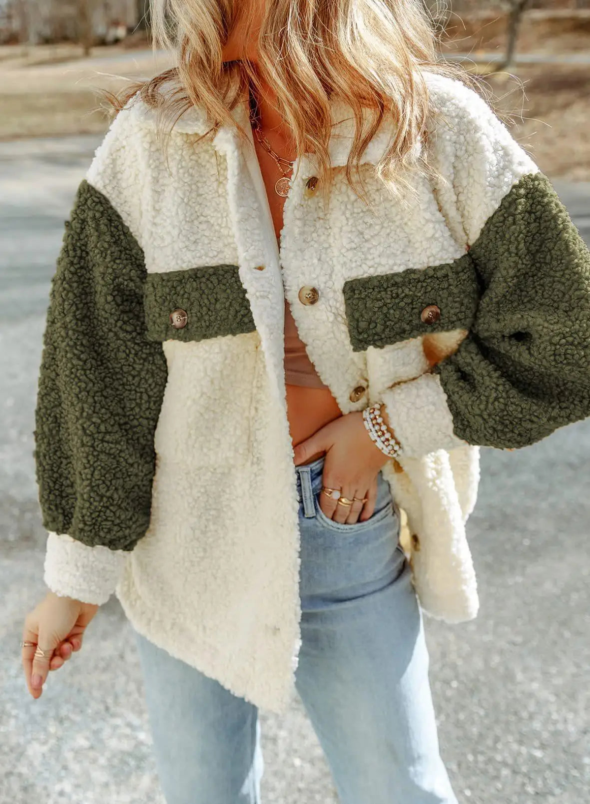 Damjacka Fluffig Chic Design Modern Material för Kalla Dagar 11