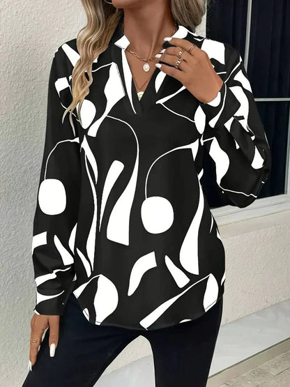 Modern Blus för Kvinnor med Tryck – Lätt och Andningsbart Material, Bekväm Passform för Alla Tillfällen 2