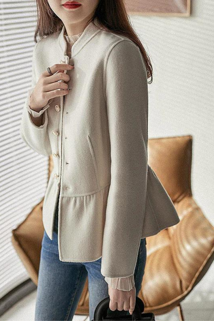 Dam Lång Vinterjacka Minimalistisk Polyester-3