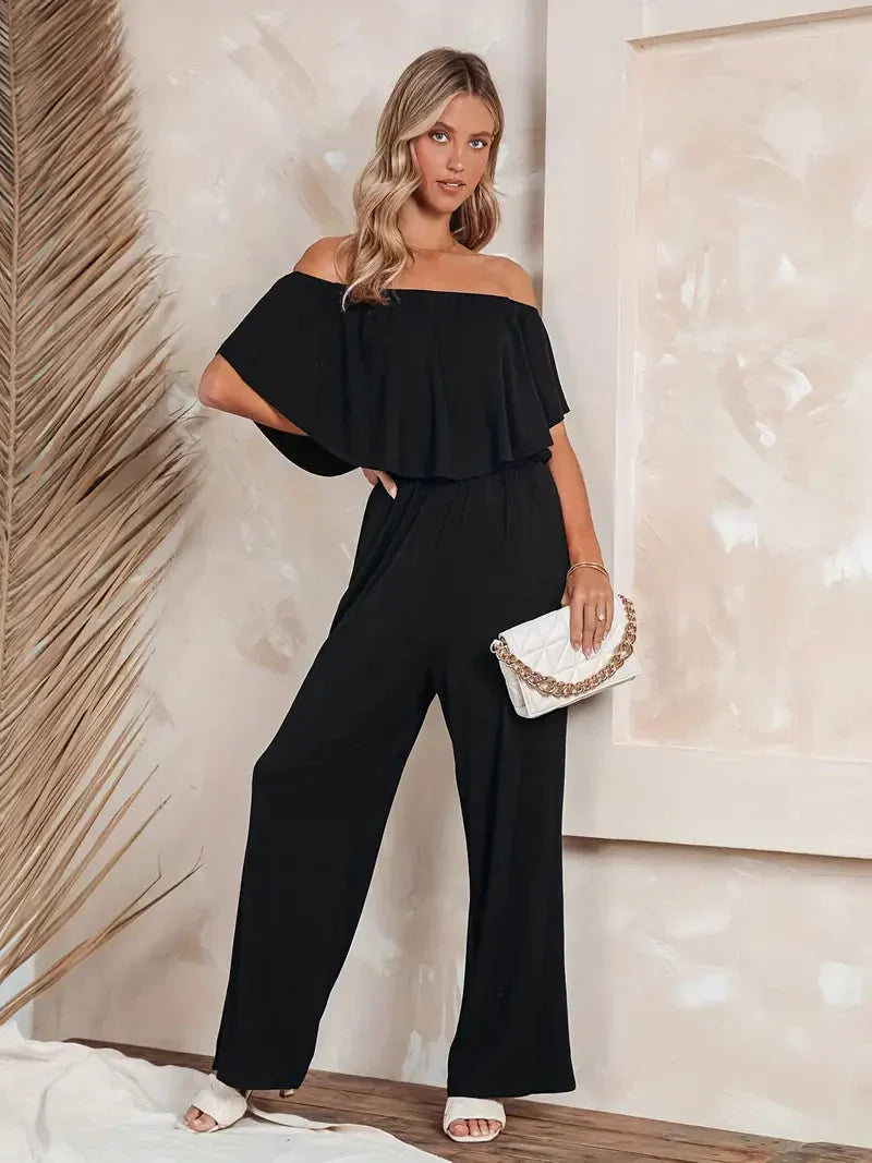Dam Jumpsuit Axel-Fri Bred Ben i Polyester – Elegant och Avslappnad Stil för Alla Tillfällen 8