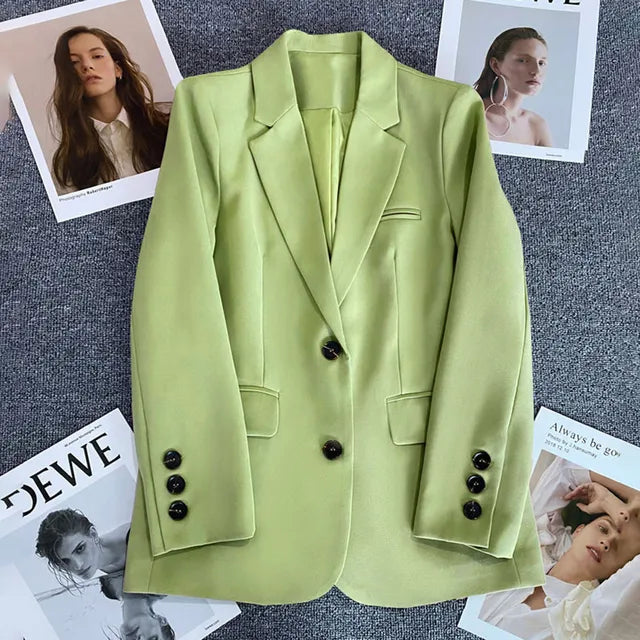 Dam Blazer Lång Stil i Högkvalitativt Material - Elegant och Modern Design för Arbete och Fritid 8